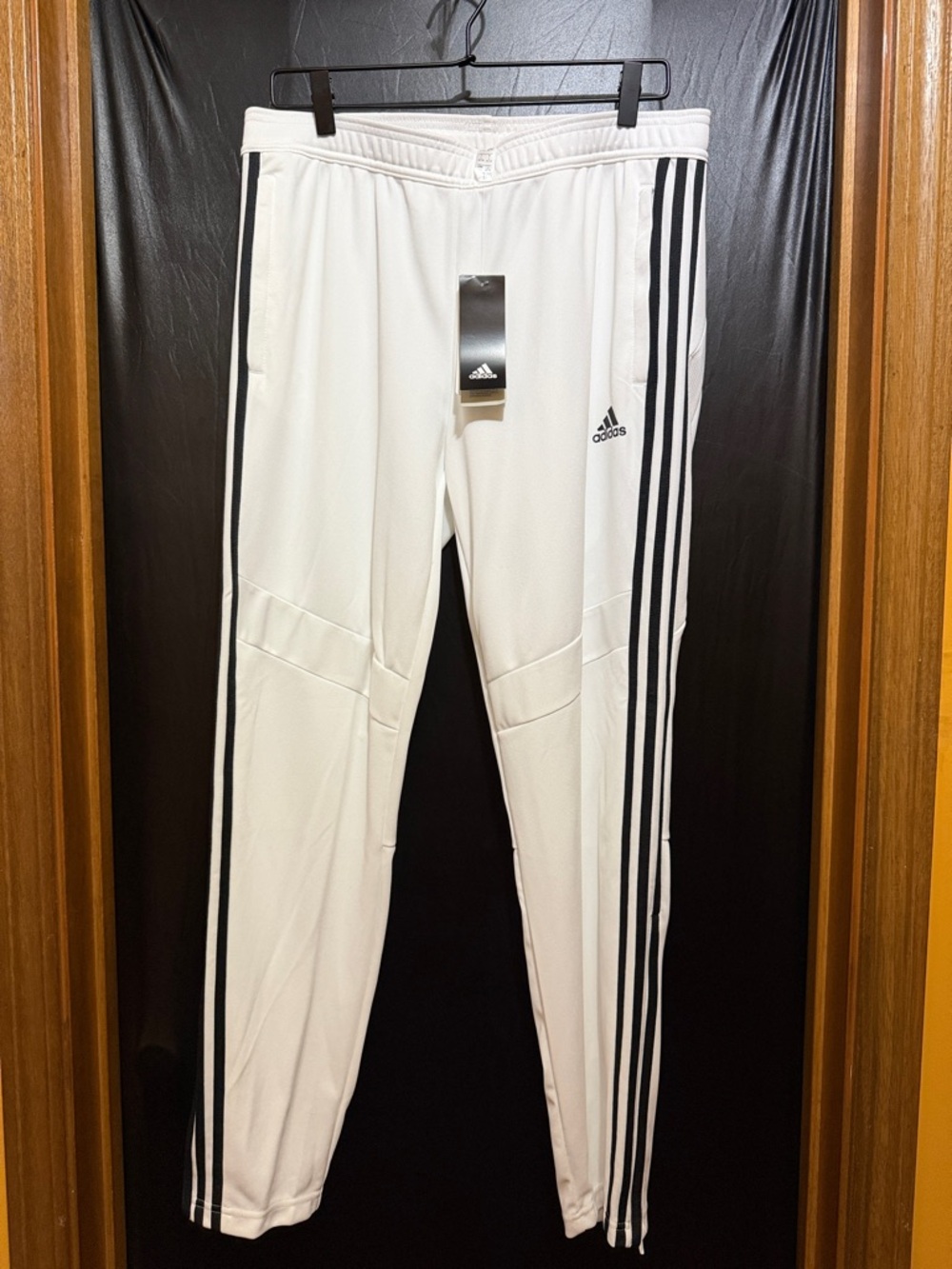 adidas White Joggers with Black 3-Stripes